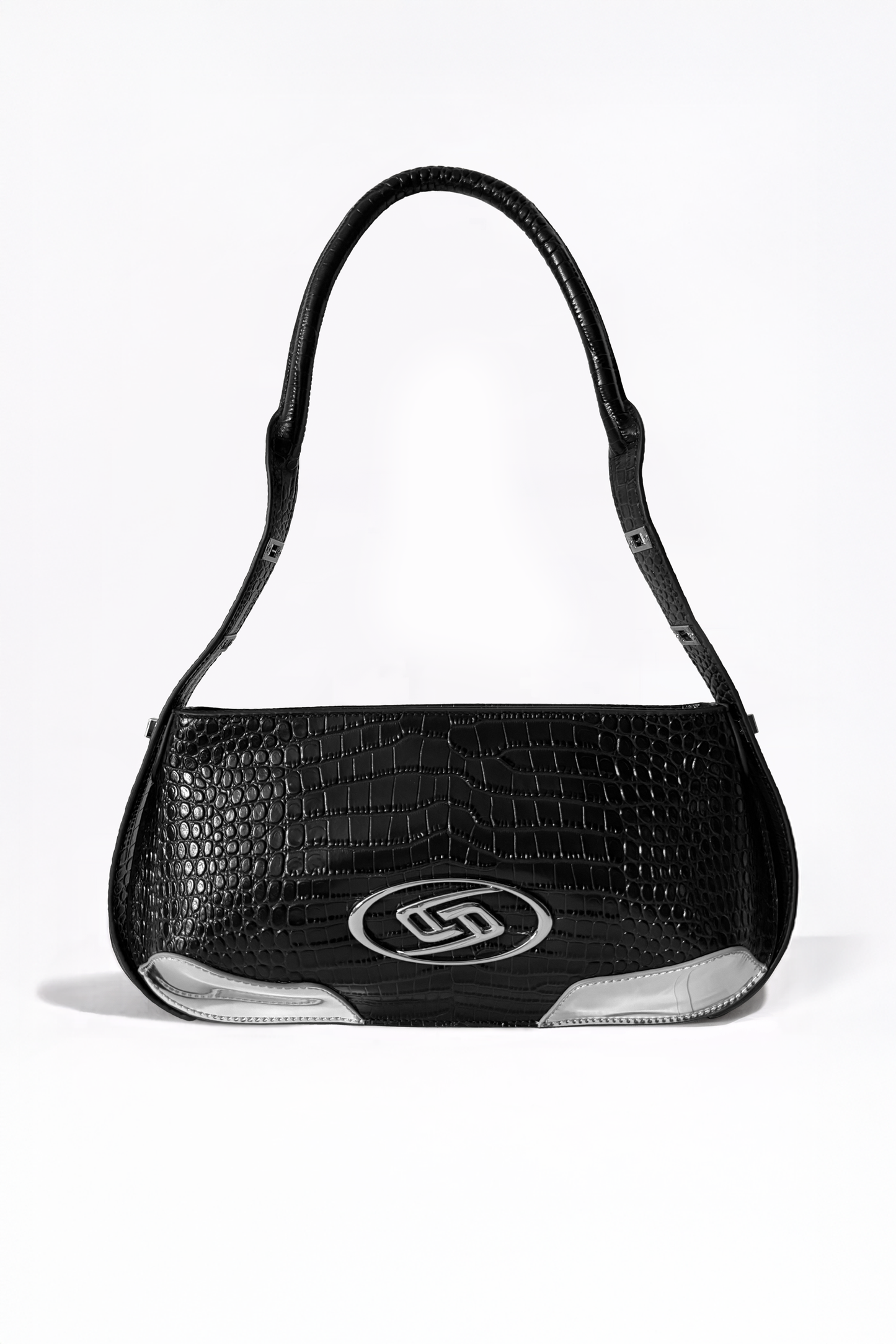 The Avenue Bag by AYZAHD. A masterclass in structural discipline, combining a sharp, futuristic silhouette with the rich texture of croco-embossed calfskin. Designed in Dubai for the modern vanguard.