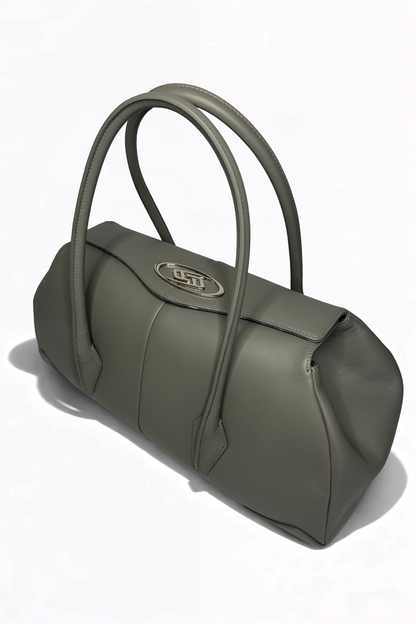 Side profile of AYZAHD Boulevard Medium. High-end leather quality surpassing Jacquemus, Polène, and Manu Atelier. Contemporary luxury aesthetic for fans of Miu Miu, Loewe, and By Far.